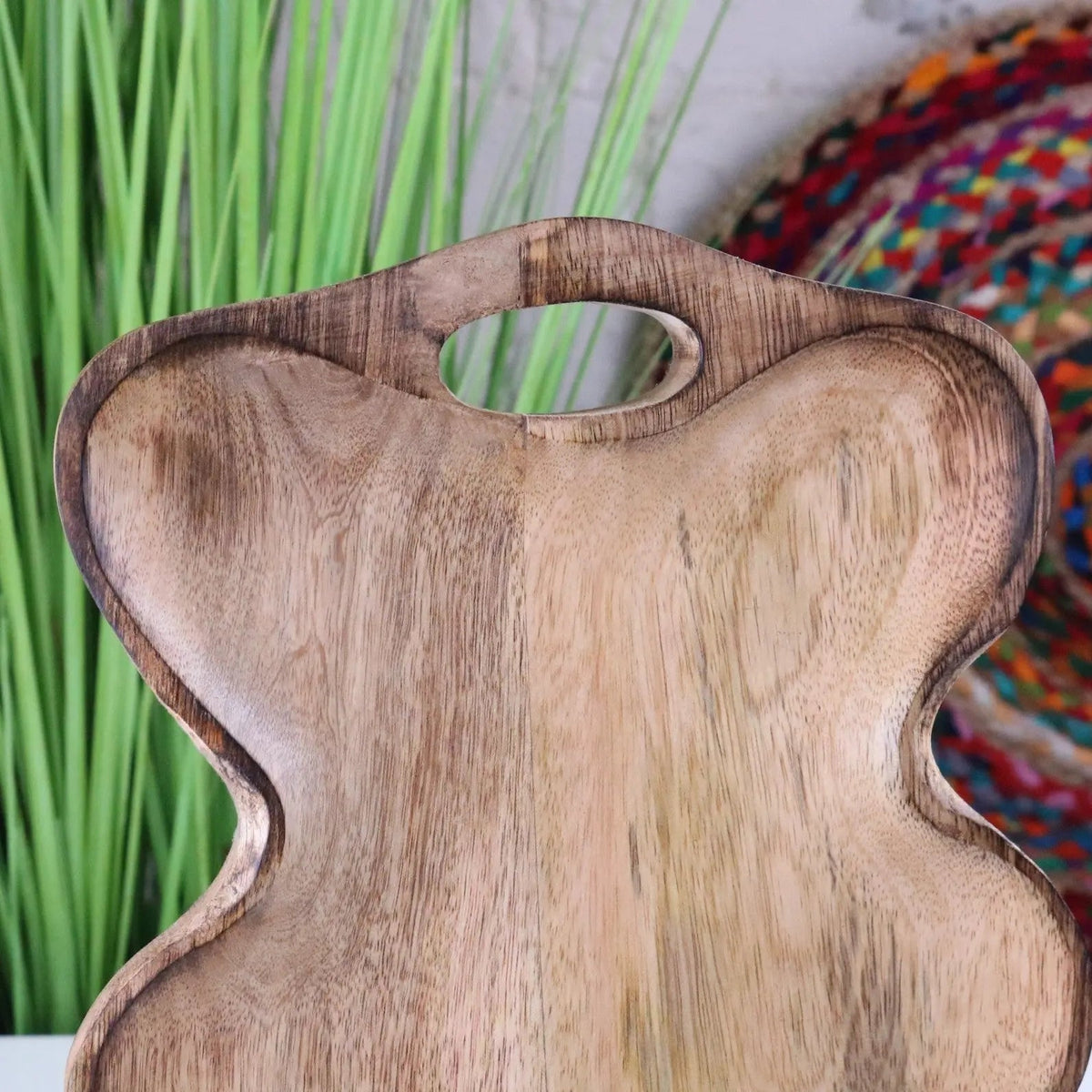 Amrola Mango Wood Serving Dish with Sculpted Handles