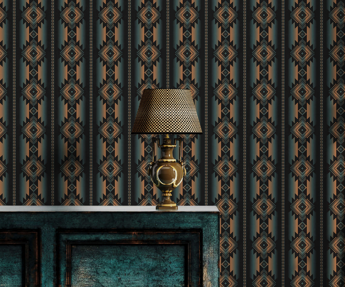 Bobbi Beck Atana Geometric Diamond Stripe Wallpaper