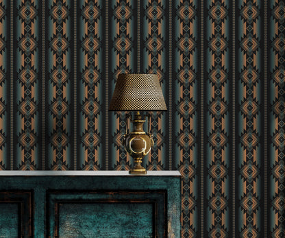 Bobbi Beck Atana Geometric Diamond Stripe Wallpaper