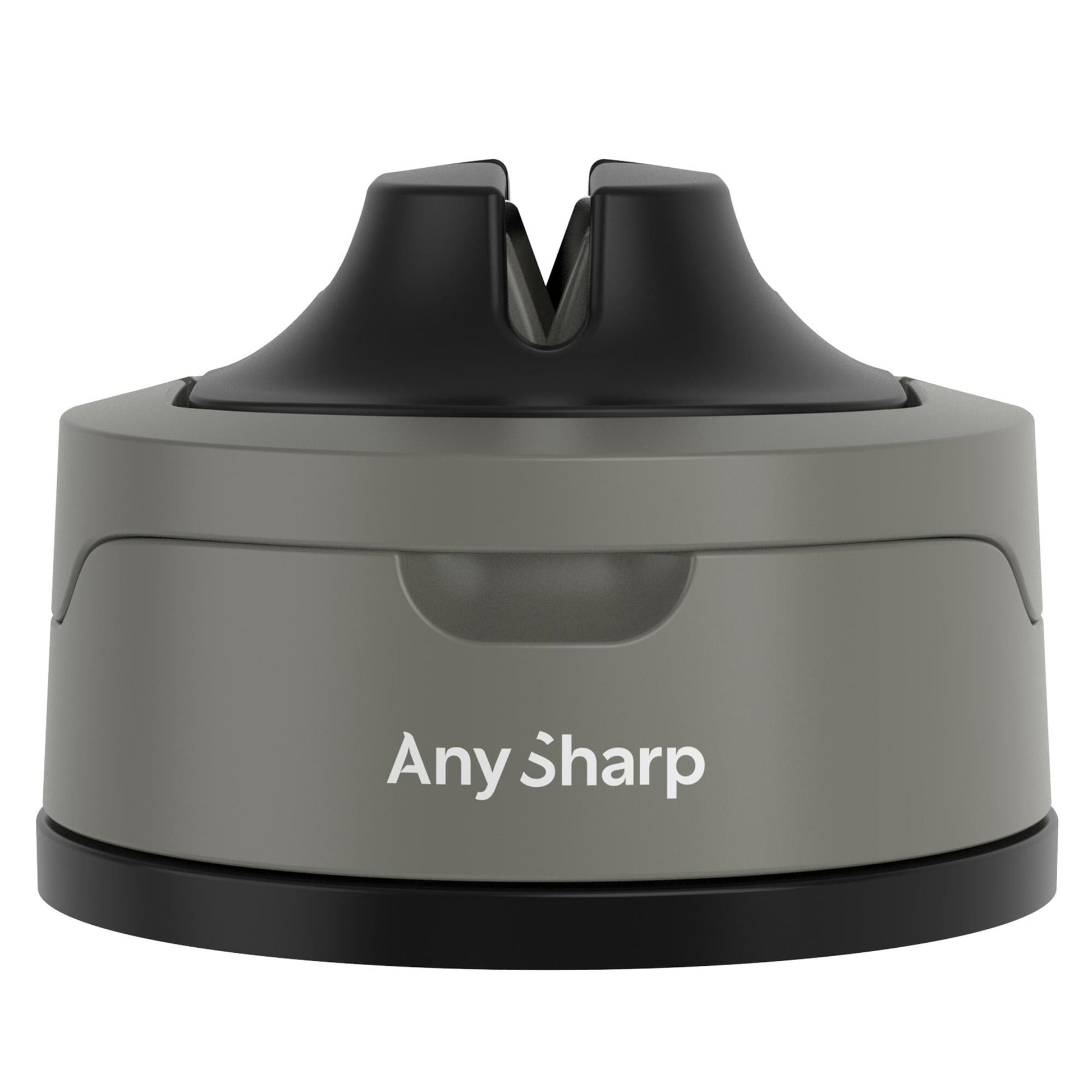 Grey and black sharpener with 'Any Sharp' branding on a white background