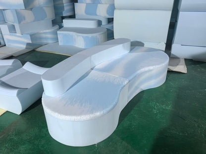 Cirrus Curve Modular Sofa - Sculptural Bouclé Boneless Design