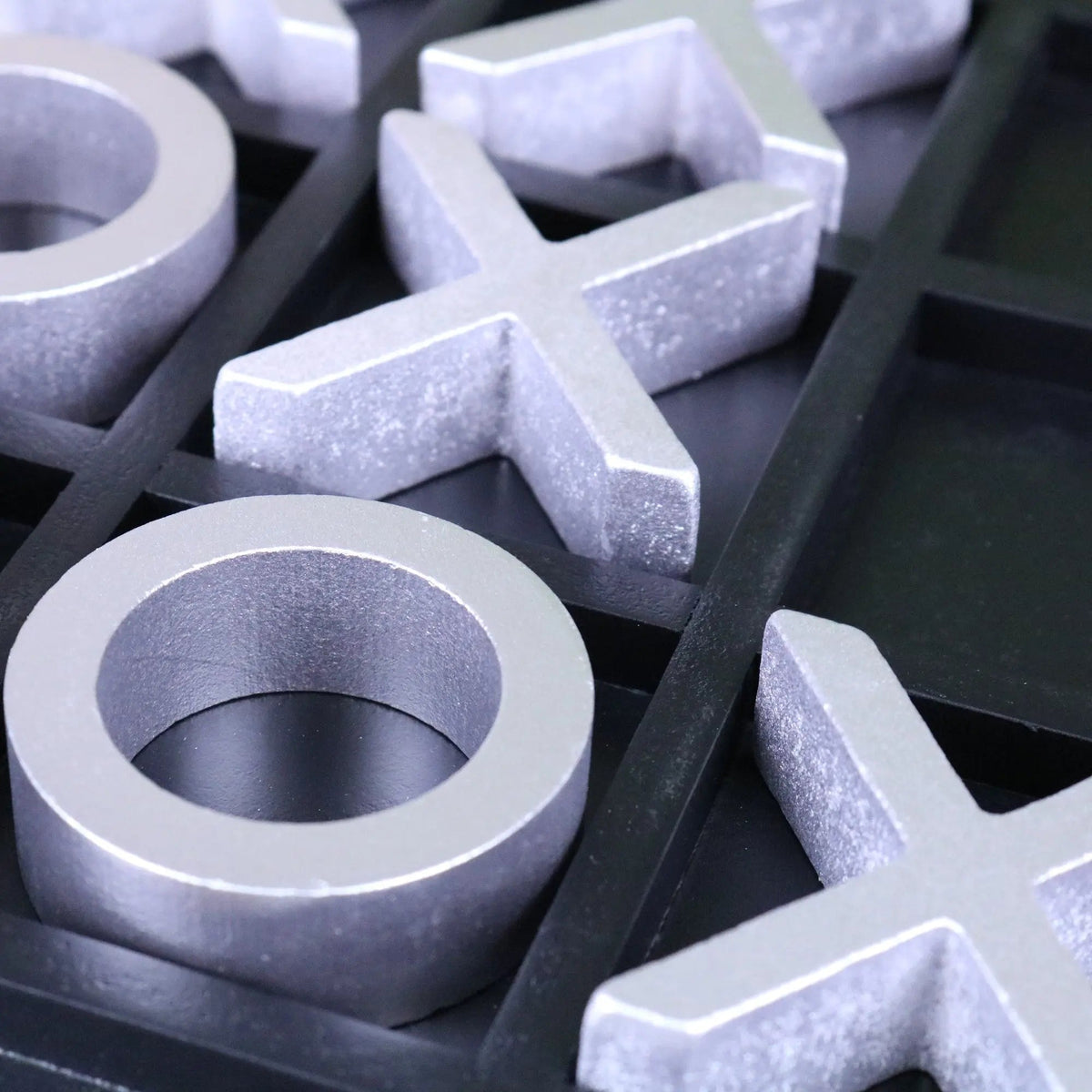 Bhavari Wooden Noughts and Crosses Game, Black and Silver