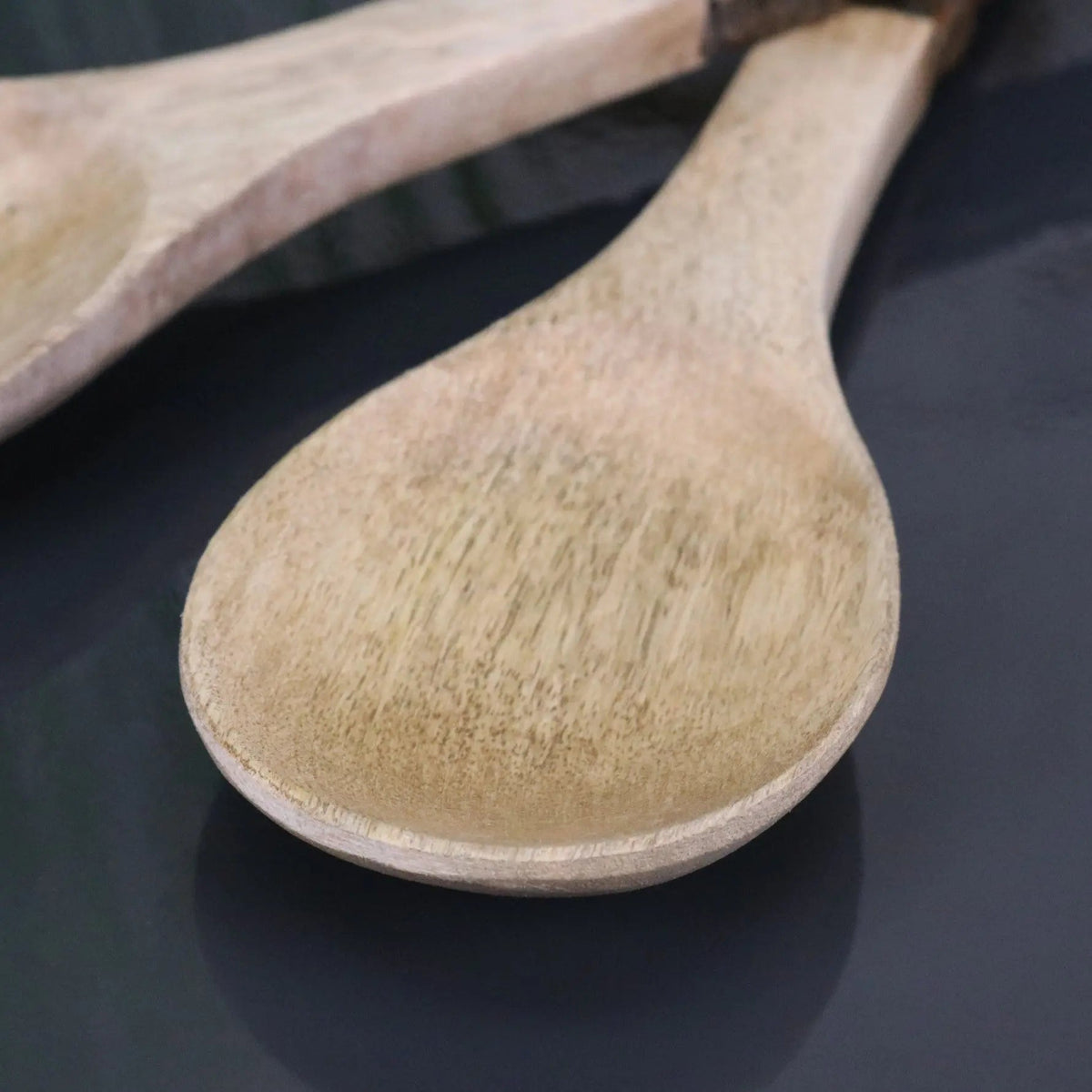 Bhimra Wooden Salad Servers with Bark Handles