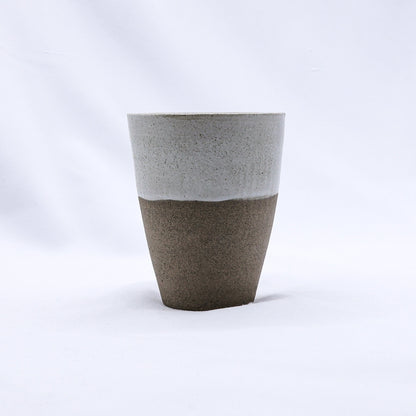 Bianca Quadra Green Handmade Ceramic Smoked Grey Stoneware Tall Ceramic Cup