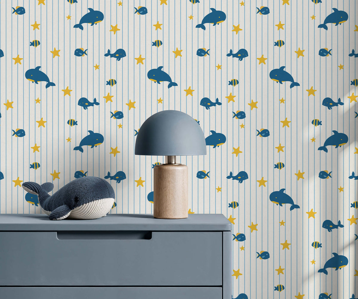Bobbi Beck Bloop Whale Sea Life Wallpaper