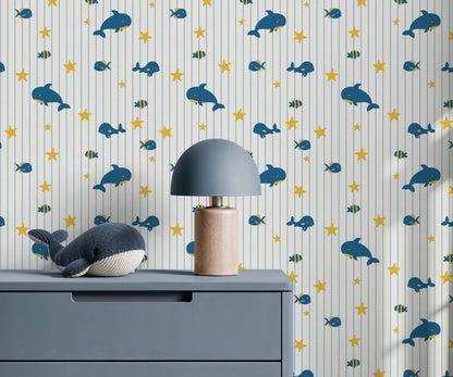 Bobbi Beck Bloop Whale Sea Life Wallpaper