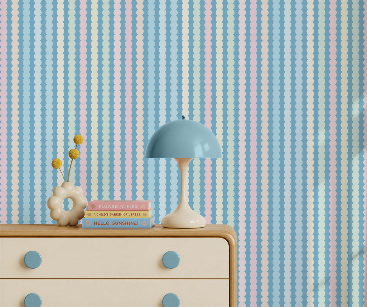 Bobbi Beck Bounce Scalloped Stripe Wallpaper