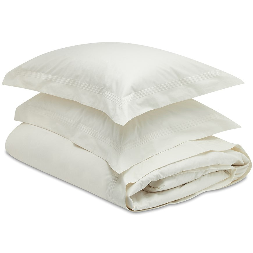 Dormitory Palazzo Vanilla Corded Percale Duvet Cover, Pillowcases & Flat Sheet