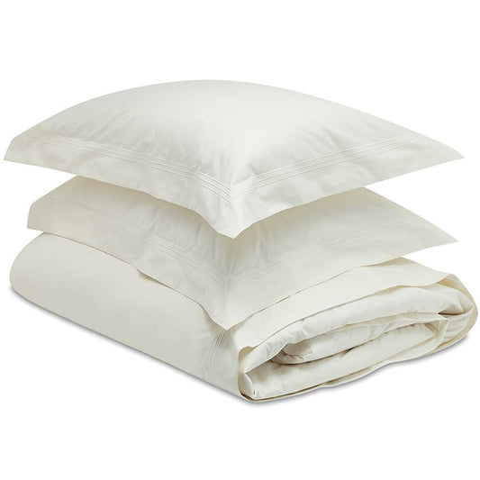 Dormitory Palazzo Vanilla Corded Percale Duvet Cover, Pillowcases & Flat Sheet