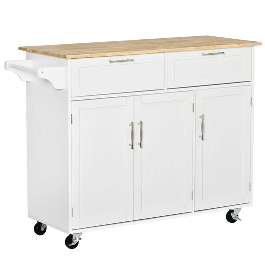 🏠 HOMCOM Kitchen Island Cart - Mobile Storage & Food Prep Station 🍽️