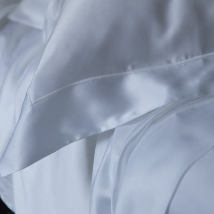 Dormitory Vivian White Micromodal Satin Duvet Cover, Pillowcases & Flat Sheet