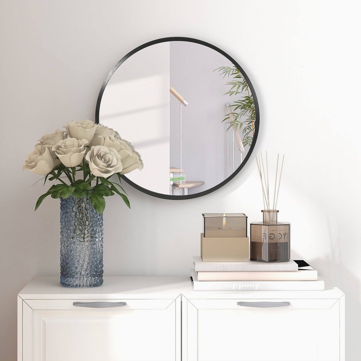 🪞 Kleankin Round Bathroom Mirror ✨ Modern Wall Mount Design