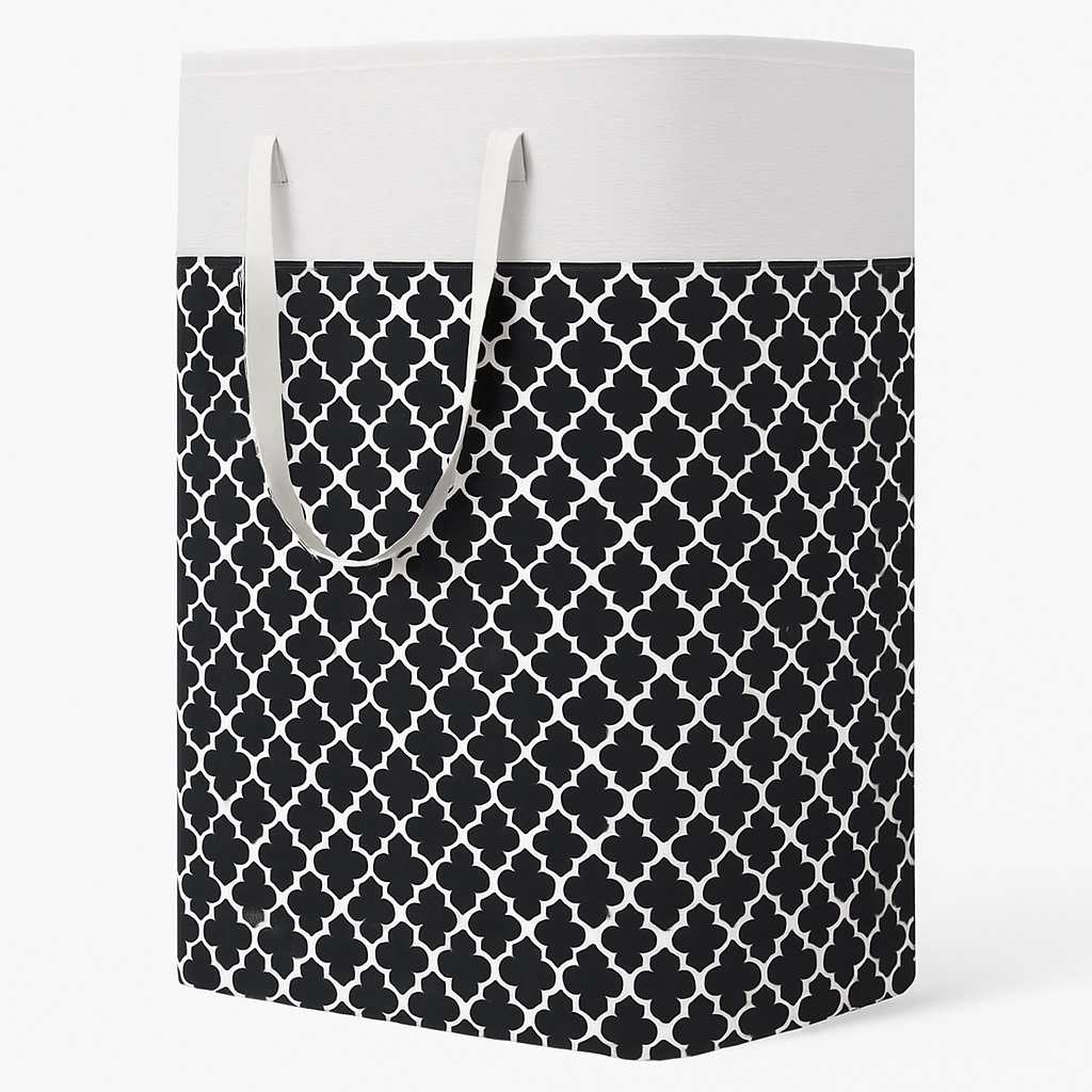 75L Large Foldable Laundry Basket with Extended Handle – Grey Fabric Laundry Hamper
