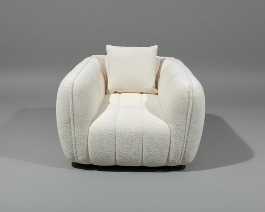 Cloud Comfort Bouclé Armchair - Terracotta Channel Tufted