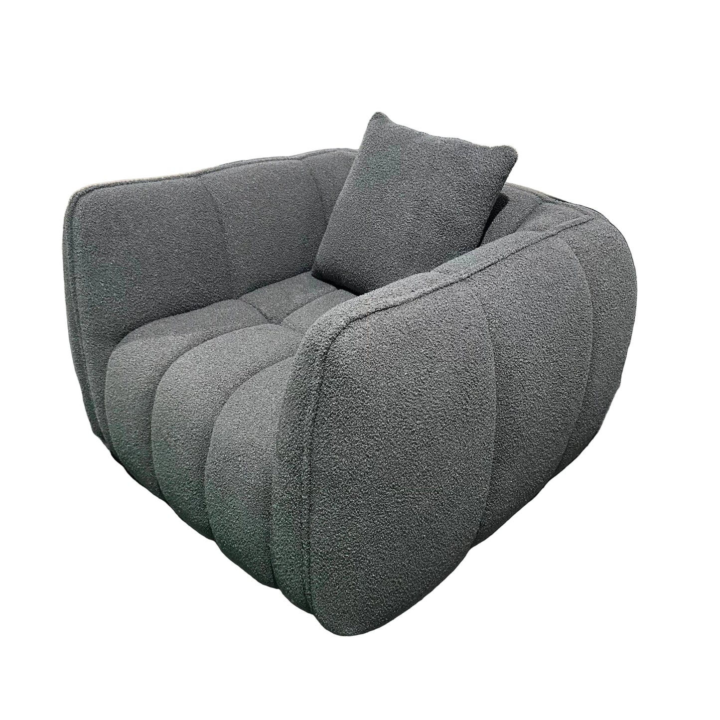 Cloud Comfort Bouclé Armchair - Terracotta Channel Tufted