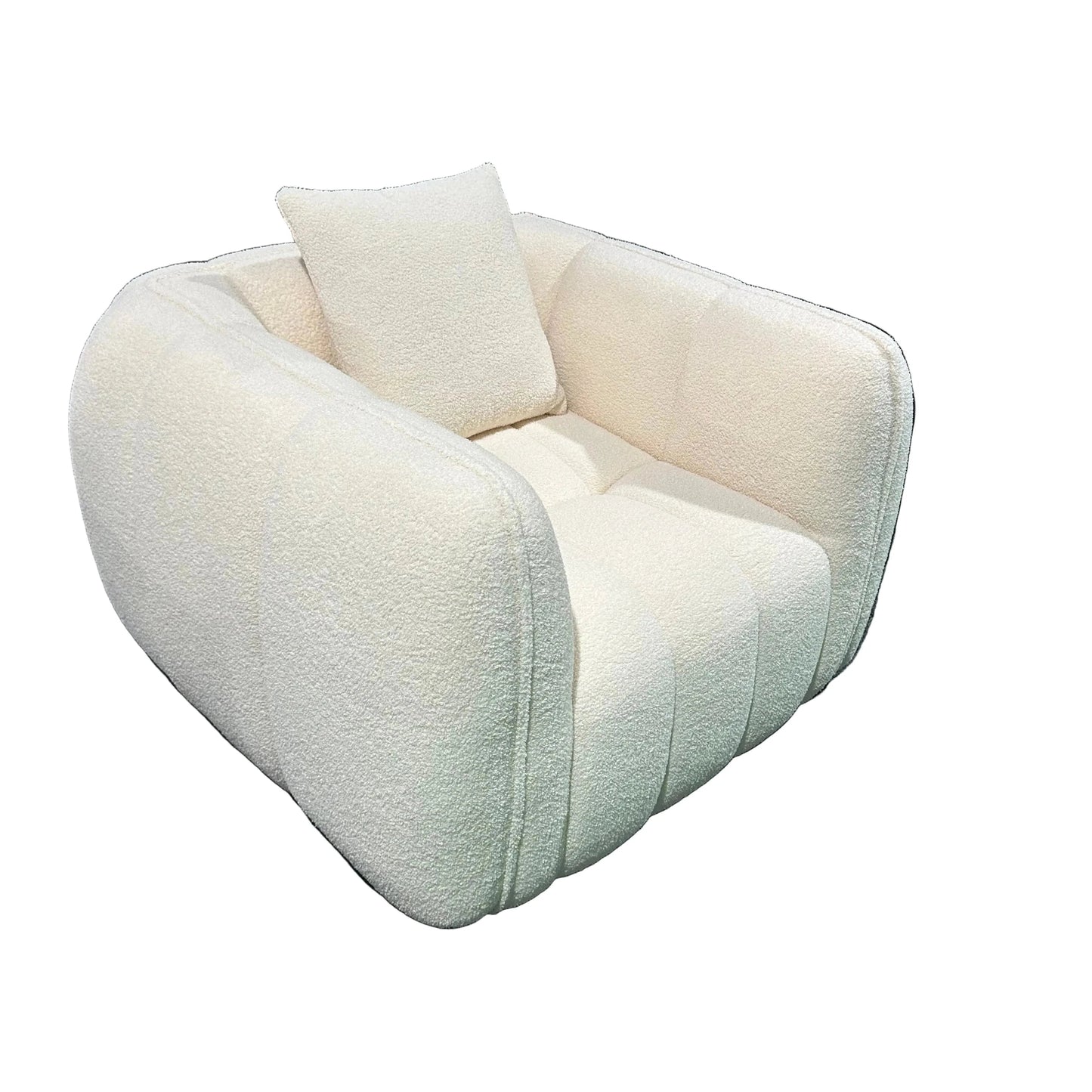 Cloud Comfort Bouclé Armchair - Terracotta Channel Tufted