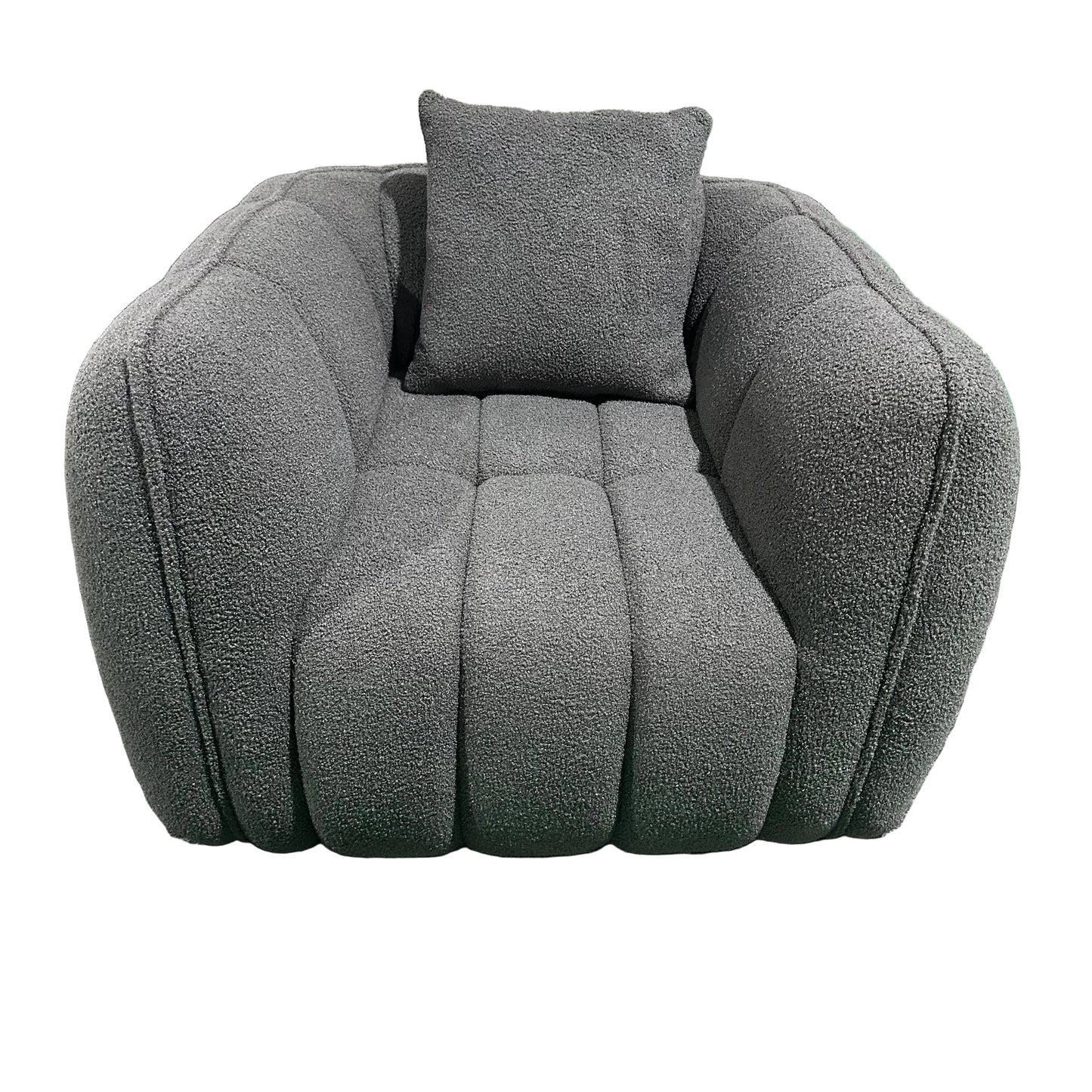 Cloud Comfort Bouclé Armchair - Terracotta Channel Tufted