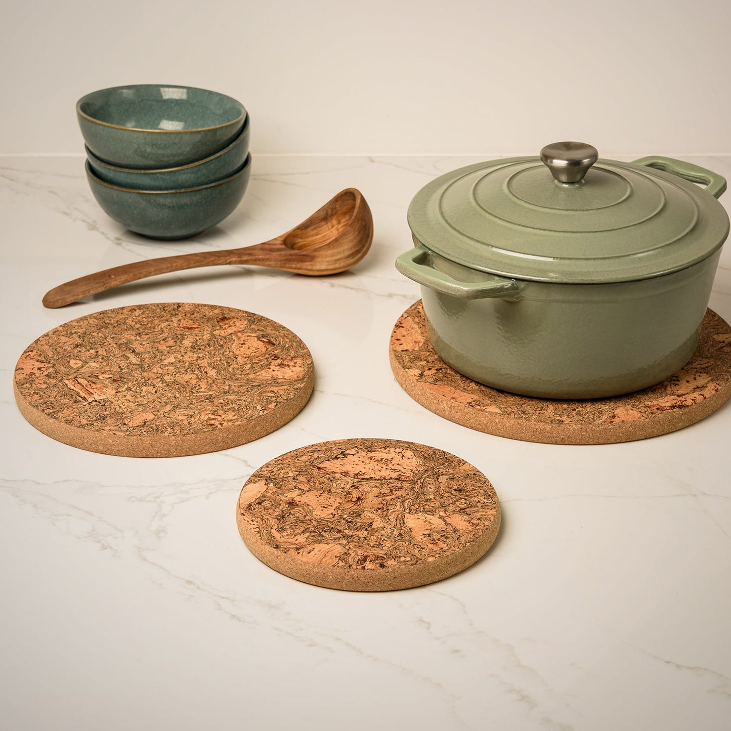 Round Twist Cork Hot Pot Stand | 20, 25 or 30cm