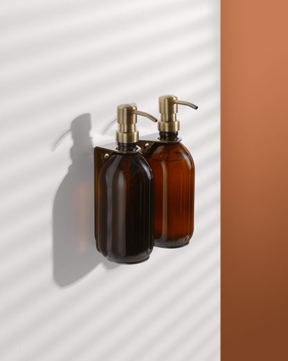 Gold Double Soap Bottle Holder