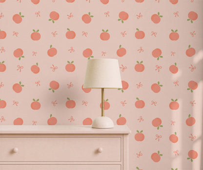 Bobbi Beck Darling Peach and Bow Wallpaper