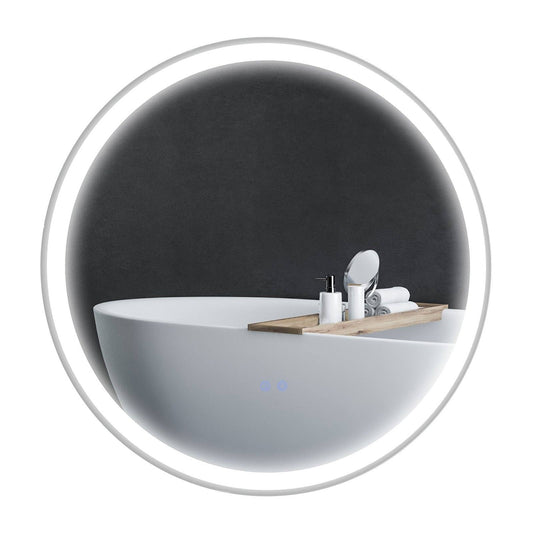 🪞 Kleankin Round LED Bathroom Mirror ✨ Illuminated Wall Mount with Bright Lighting