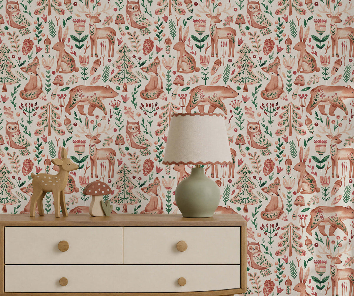 Bobbi Beck Elwood Woodland Animal Wallpaper