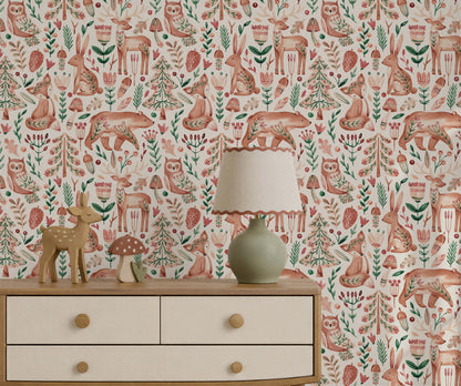 Bobbi Beck Elwood Woodland Animal Wallpaper