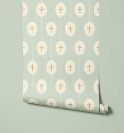 Bobbi Beck Esther Cross Medallion Wallpaper