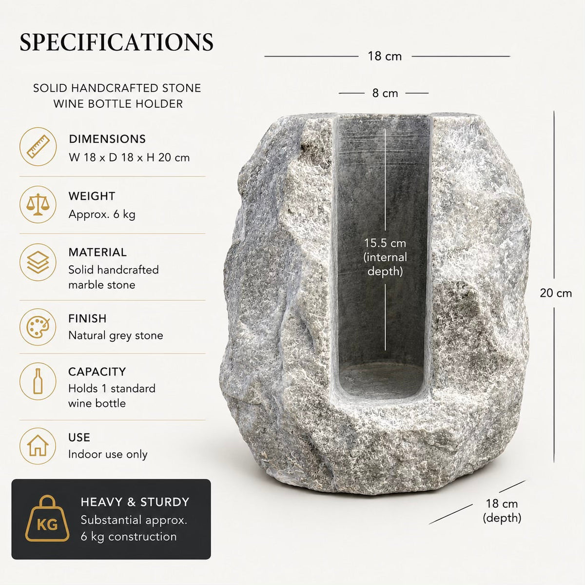 Solid Marble Wine Bottle Holder