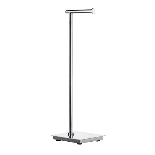 Smedbo Outline Lite FK602 Freestanding Toilet Roll Holder — Polished Stainless Steel Square Base with Cantilever T-Bar Arm, 600 mm Tall