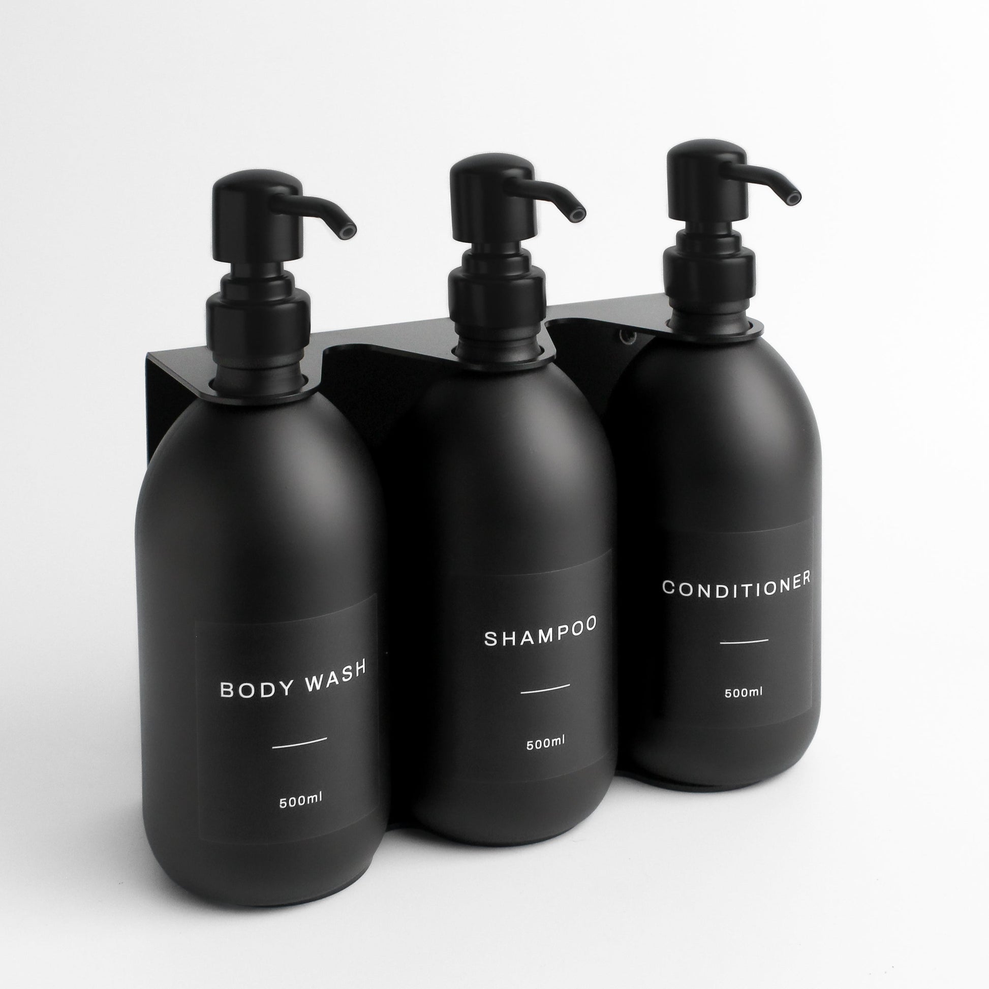 Namie Black Wall Bracket & Matte Black Dispenser Set