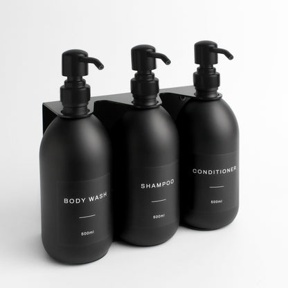 Namie Black Wall Bracket & Matte Black Dispenser Set