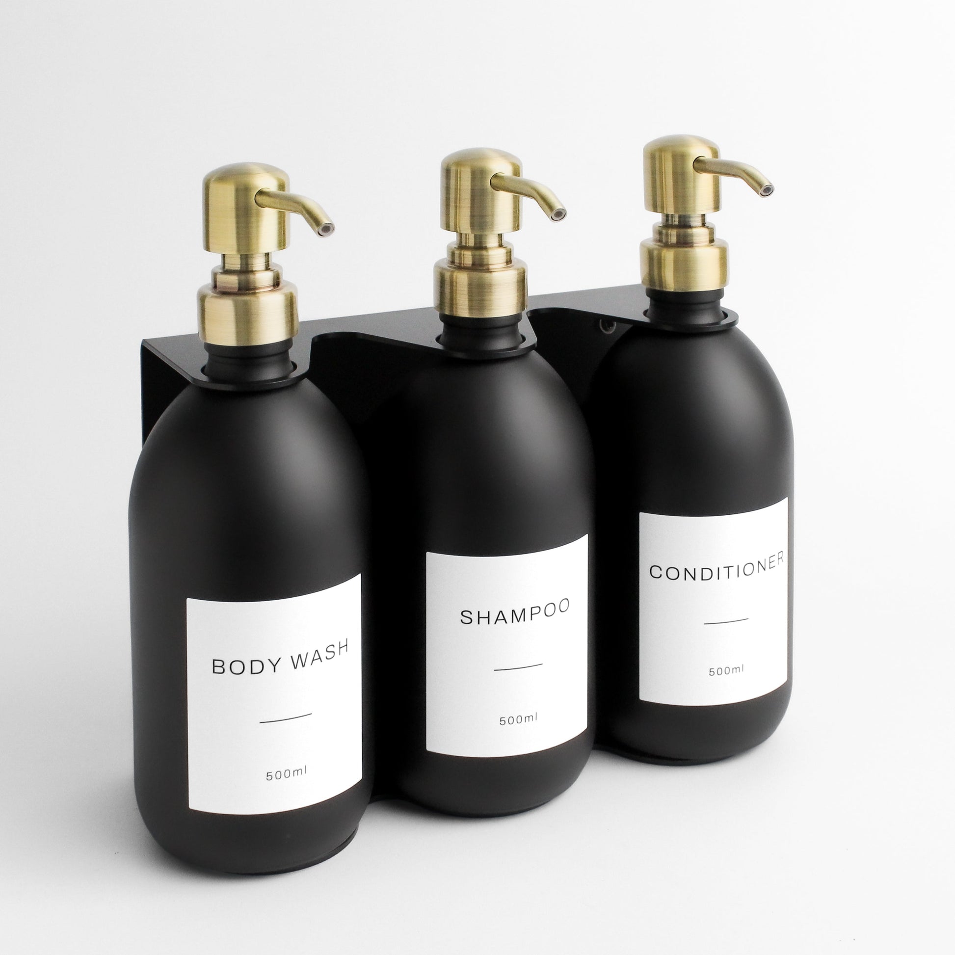 Namie Black Wall Bracket & Matte Black Dispenser Set
