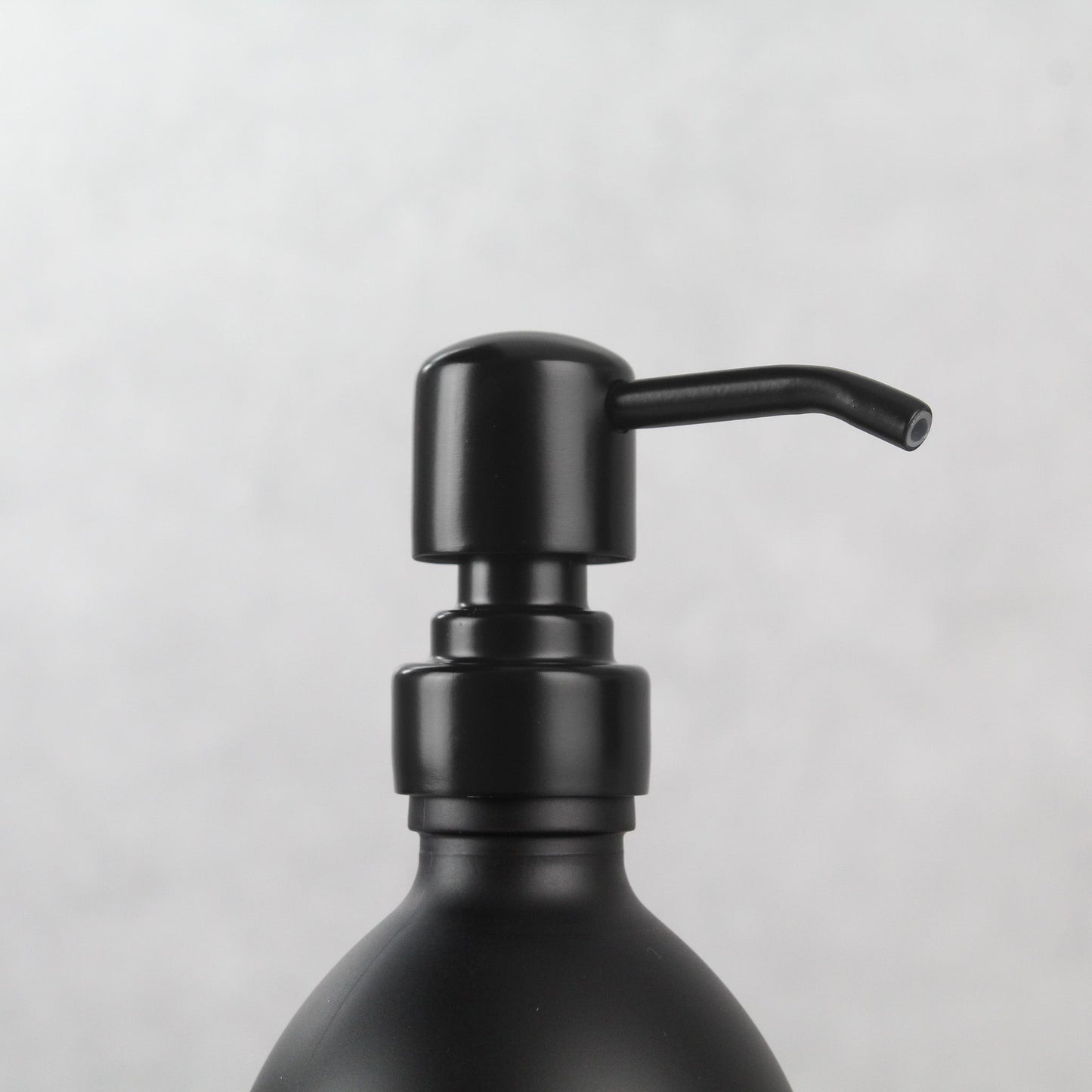 Namie Matte Black Glass Soap Dispenser Triple Set with Acacia Wood Tray