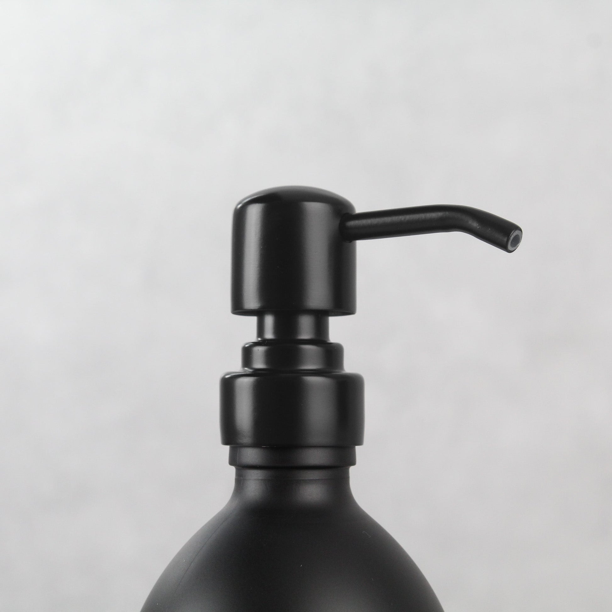Namie Matte Black Glass Soap Dispenser Double Set with Acacia Wood Tray