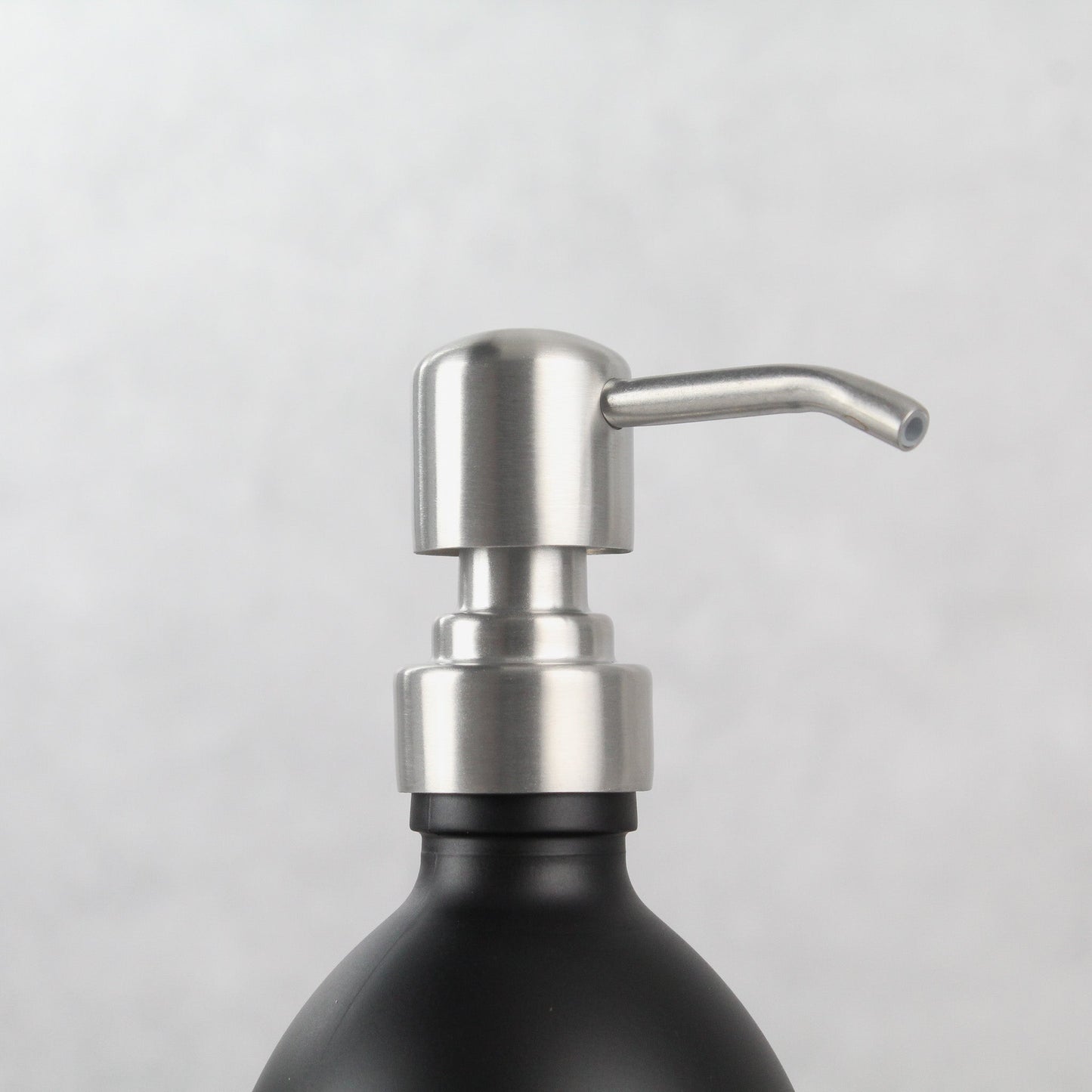 Namie Matte Black Glass Soap Dispenser Double Set with Acacia Wood Tray