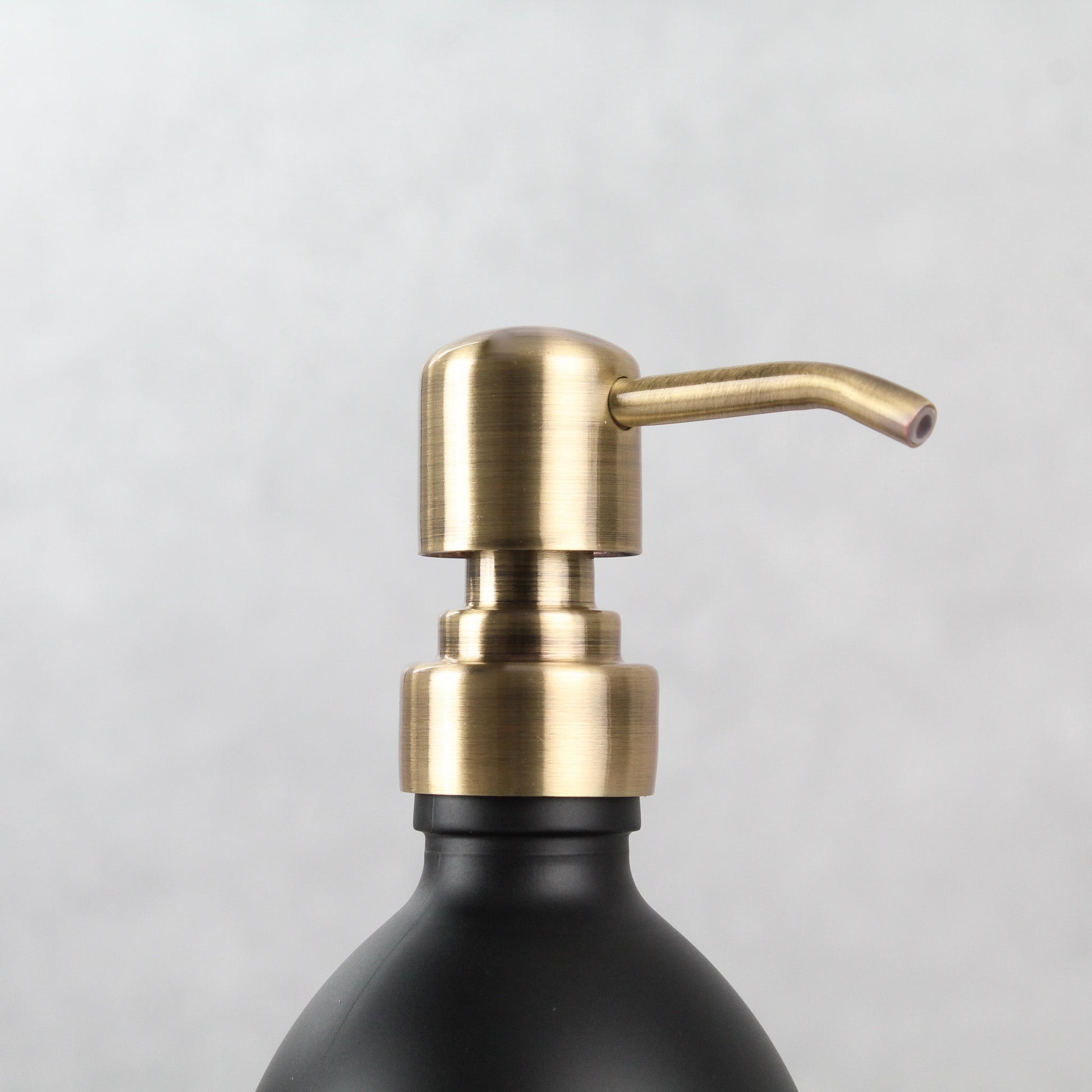 Namie Matte Black Glass Soap Dispenser Triple Set with Acacia Wood Tray