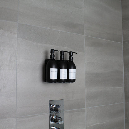 Namie Black Wall Bracket & Matte Black Dispenser Set