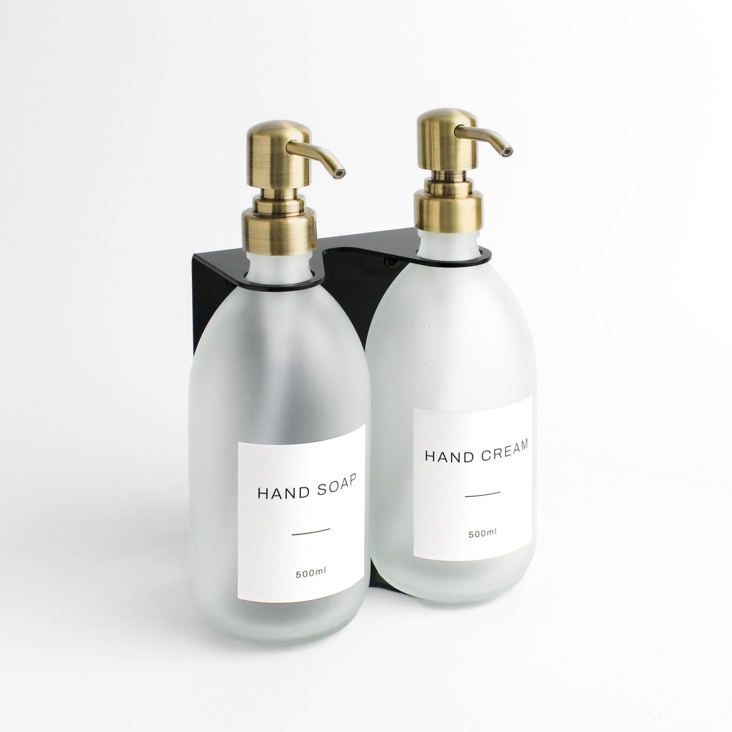 Namie Black Wall Bracket & Frosted White Glass Dispenser Set