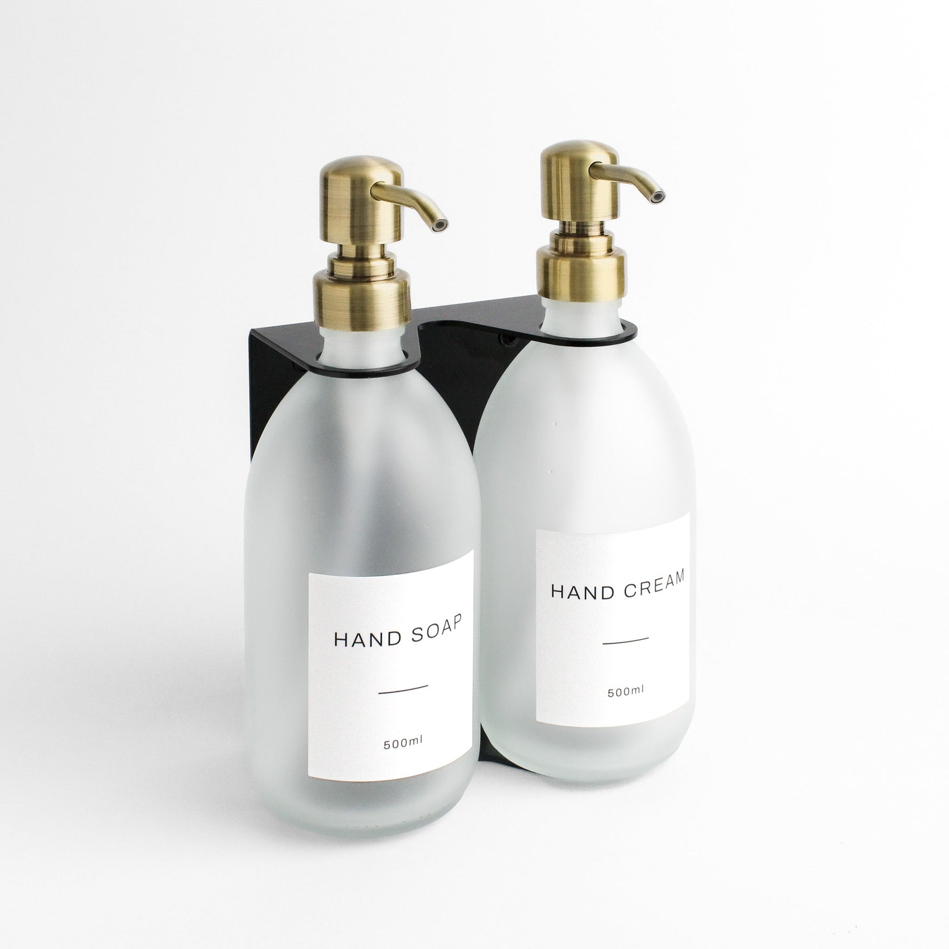 Namie Black Wall Bracket & Frosted White Glass Dispenser Set