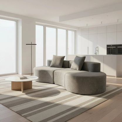 Cirrus Curve Modular Sofa - Sculptural Bouclé Boneless Design