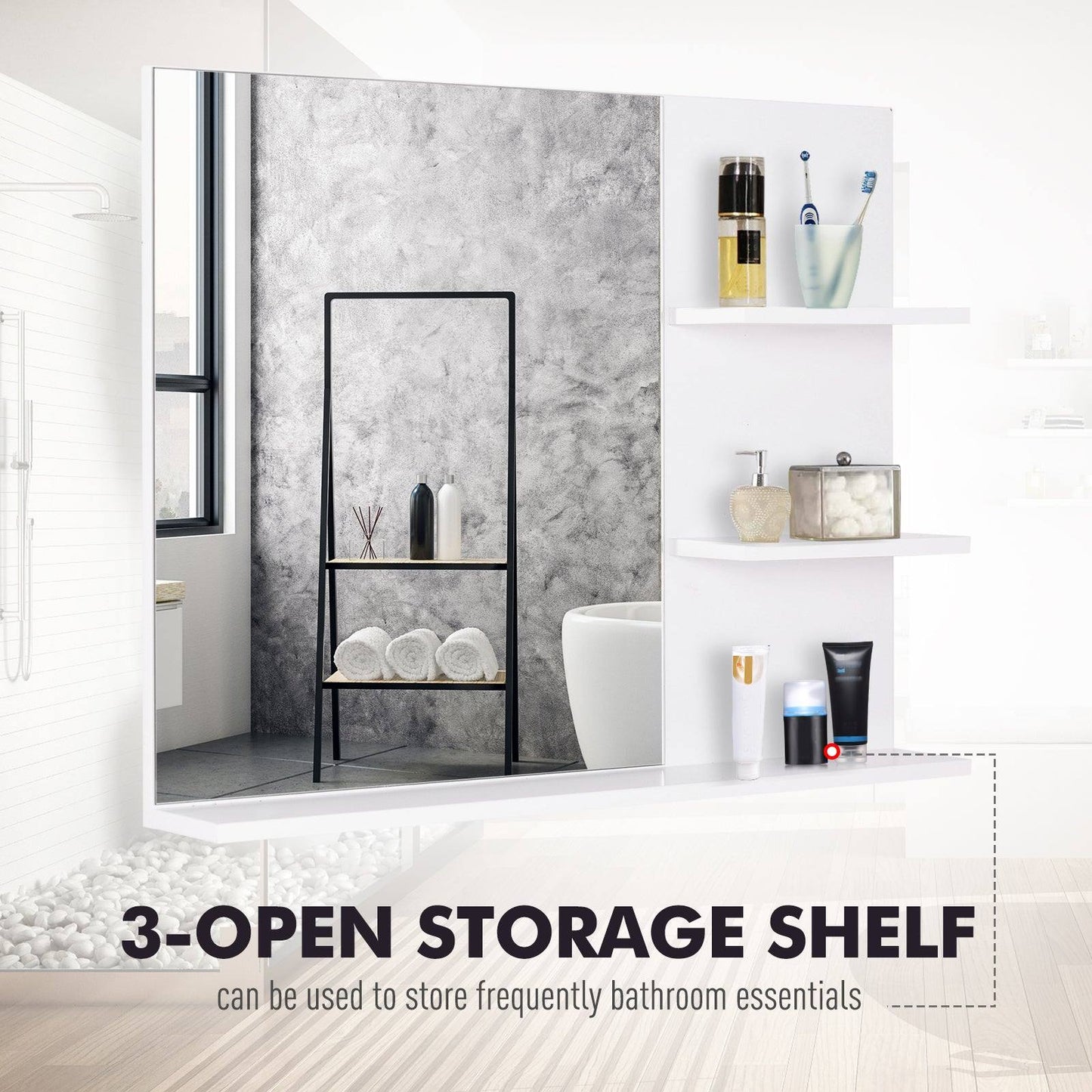 🪞 Kleankin Modern Bathroom Mirror ✨ Stylish Wall Mount Design
