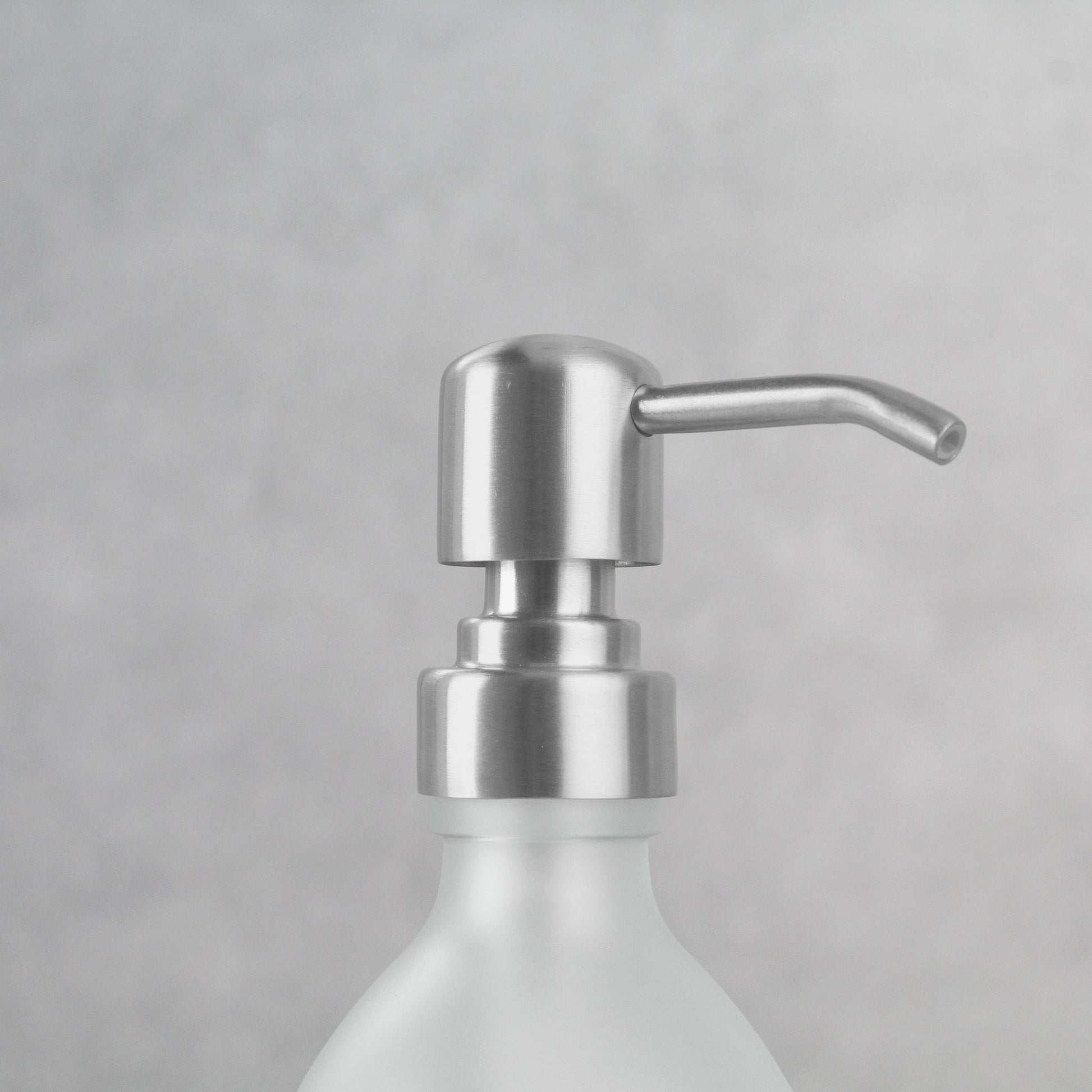 Namie Frosted White Glass Soap Dispenser Triple Set with Acacia Wood Tray