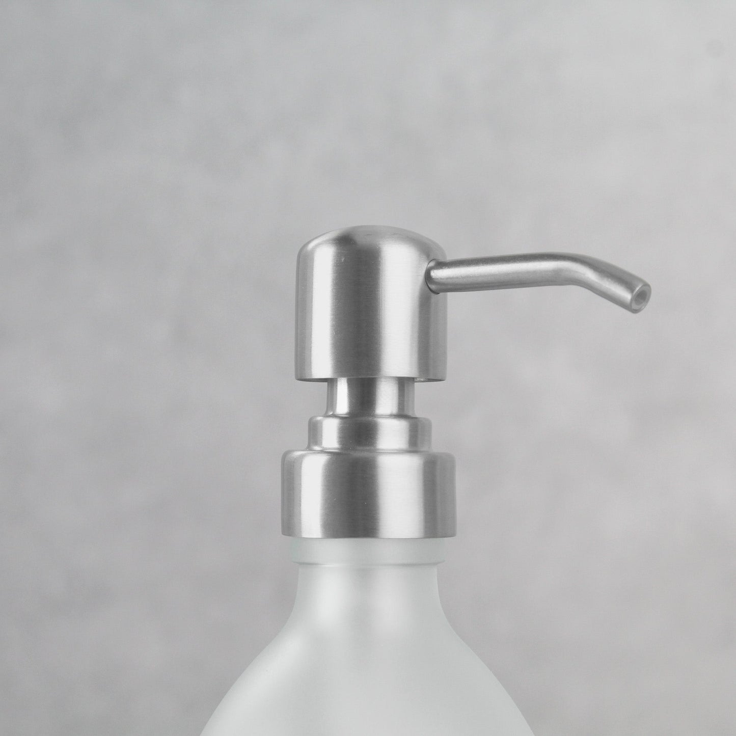 Namie Frosted White Glass Soap Dispenser Double Set with Acacia Wood Tray