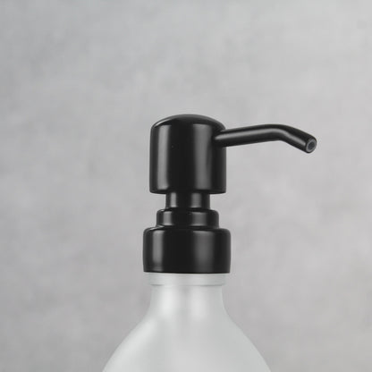 Namie Frosted White Glass Soap Dispenser Triple Set with Acacia Wood Tray