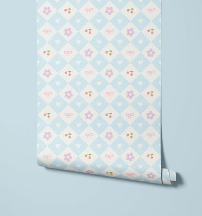 Bobbi Beck Fetch Cherry and Bow Wallpaper