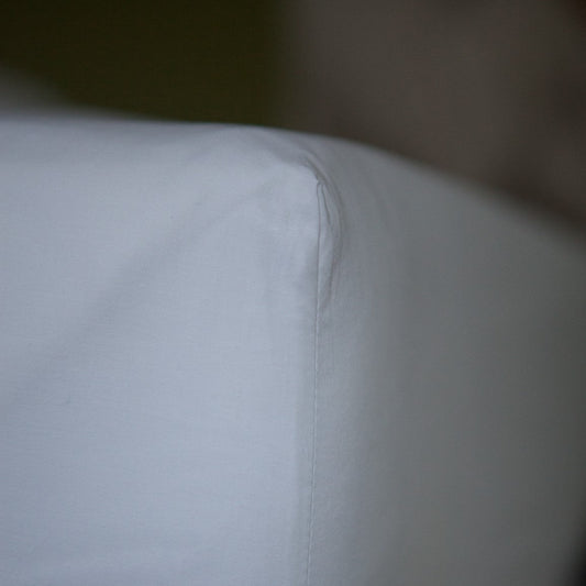 Dormitory Rest White Extra Deep Fitted Sheet, Egyptian Cotton Percale