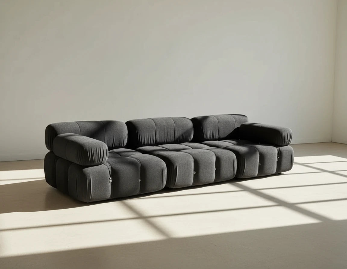 Camaleonda Modular Sectional Sofa - Faux Suede Charcoal