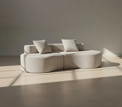 Cirrus Curve Modular Sofa - Sculptural Bouclé Boneless Design