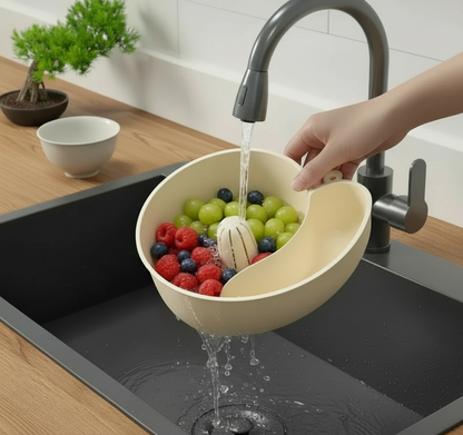 Snail-Shaped Vortex Drainer Basket for Kitchen Cleaning and Storage